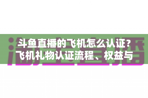 斗鱼直播的飞机怎么认证？飞机礼物认证流程、权益与常见问题全解析