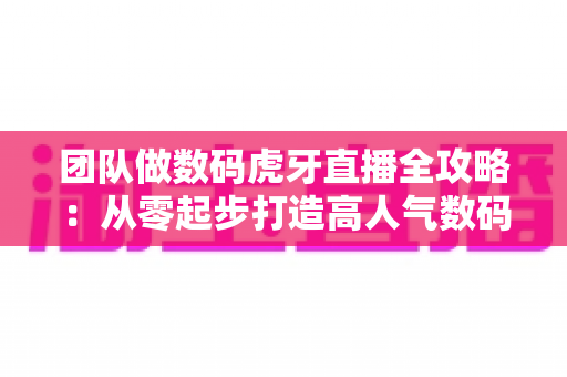 团队做数码虎牙直播全攻略:从零起步打造高人气数码直播间的实战指南 团队做数码虎牙直播全攻略:从零起步打造高人气数码直播间的实战指南