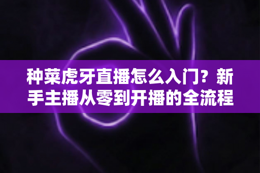 种菜虎牙直播怎么入门？新手主播从零到开播的全流程实战指南