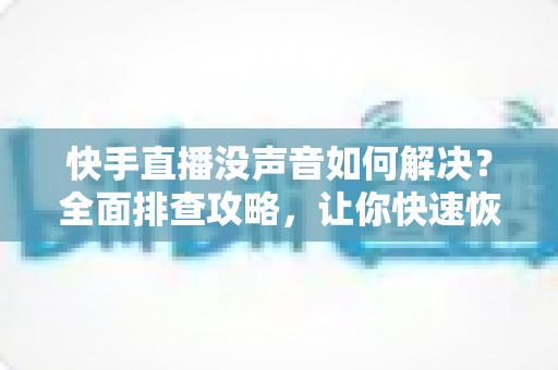 快手直播没声音如何解决？全面排查攻略，让你快速恢复正常声音